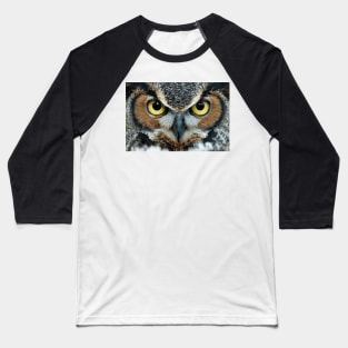 Owl Face Eyes Baseball T-Shirt